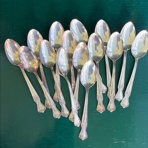 Vintage Old Company Plate Dining Spoon Set, Silver Plate